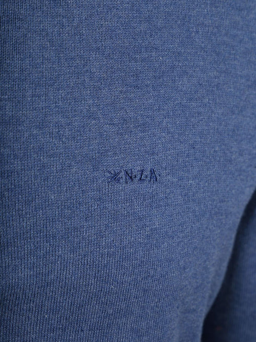 halve rits trui akar melange spring blue