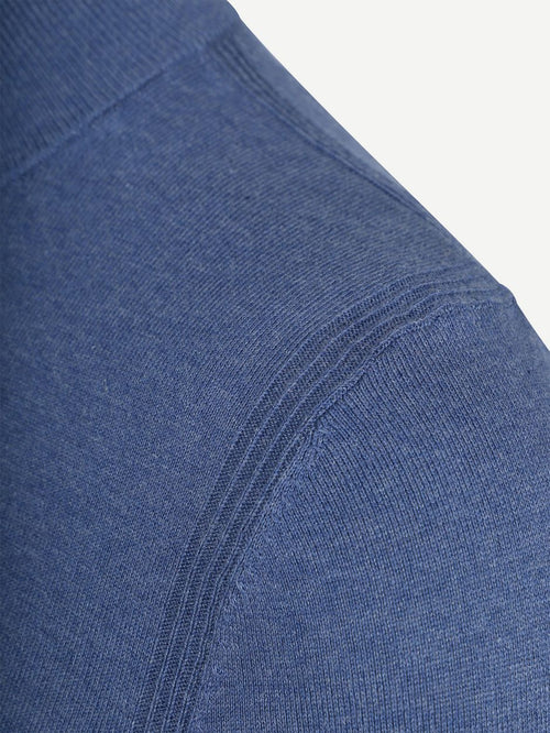 halve rits trui akar melange spring blue
