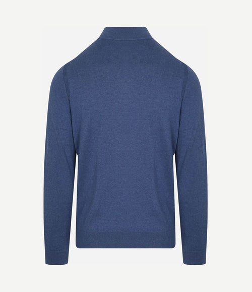 halve rits trui akar melange spring blue