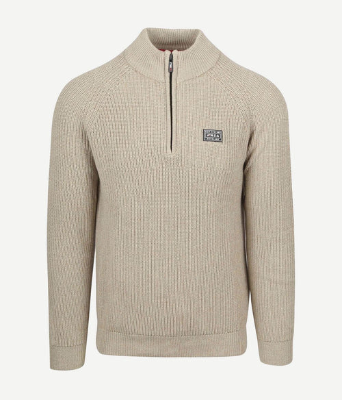 NZA halve rits trui drake ecru | Regular-fit