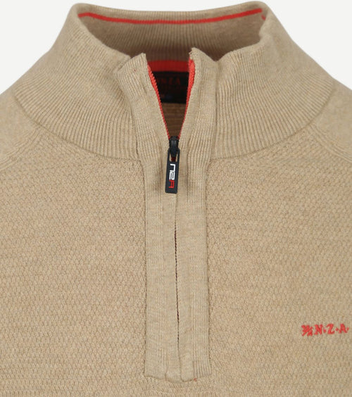NZA halve rits trui ralph beige | Regular-fit