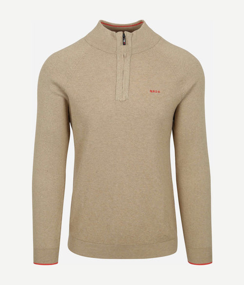 NZA halve rits trui ralph beige | Regular-fit