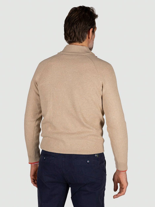 NZA halve rits trui ralph beige | Regular-fit