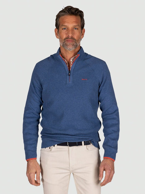 NZA halve rits trui ralph blauw | Regular-fit