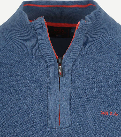 NZA halve rits trui ralph blauw | Regular-fit