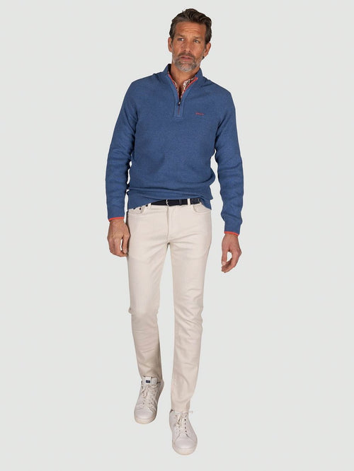 NZA halve rits trui ralph blauw | Regular-fit
