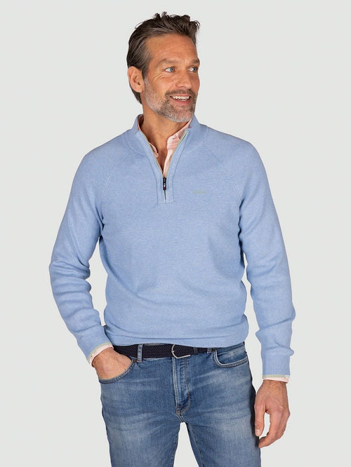 NZA halve rits trui ralph lichtblauw | Regular-fit