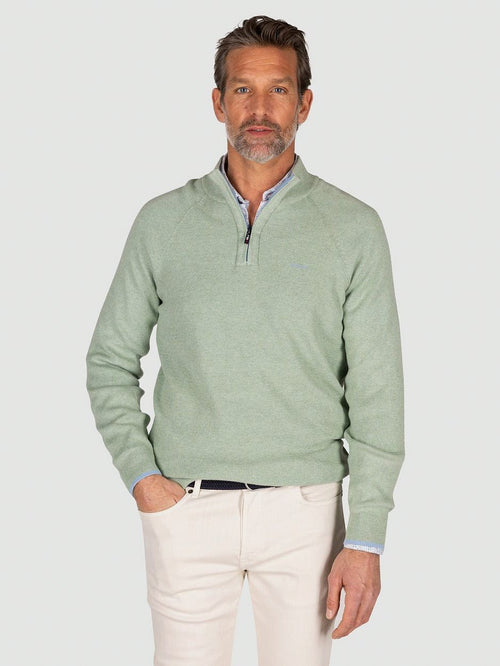 NZA halve rits trui ralph lichtgroen | Regular-fit