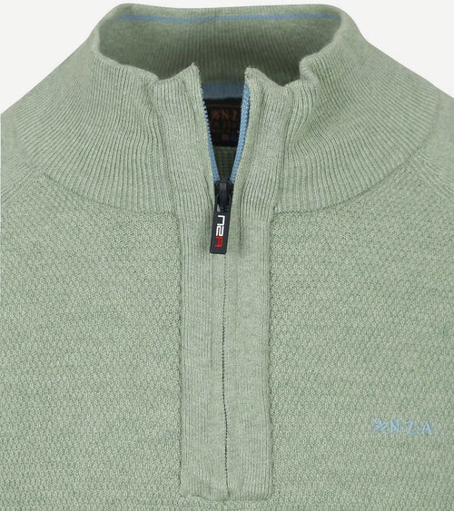 NZA halve rits trui ralph lichtgroen | Regular-fit