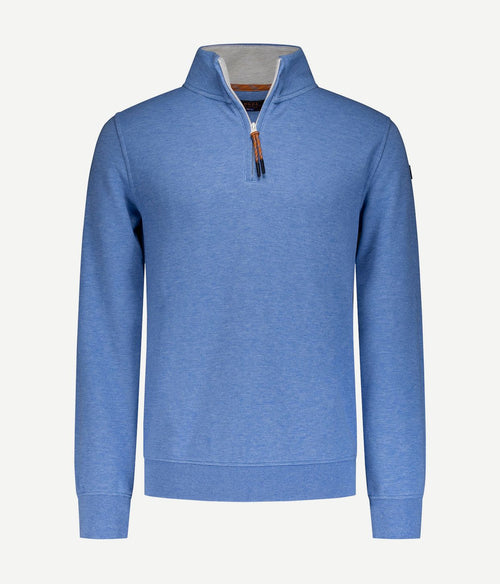NZA halve rits trui samuel blauw | Regular-fit