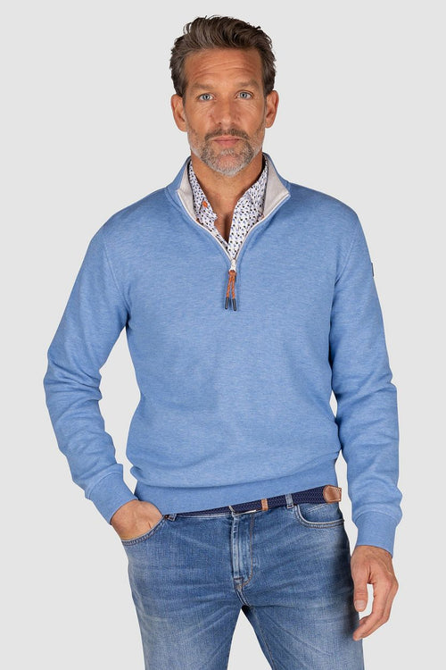 NZA halve rits trui samuel blauw | Regular-fit