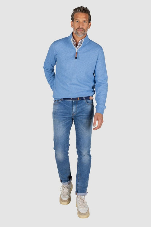 NZA halve rits trui samuel blauw | Regular-fit