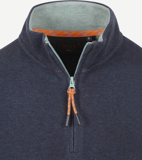 NZA halve rits trui samuel donkerblauw | Regular-fit