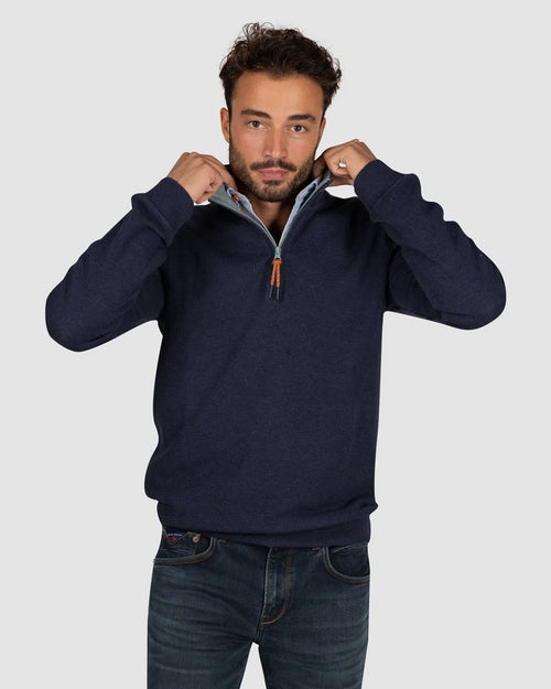 NZA halve rits trui samuel donkerblauw | Regular-fit