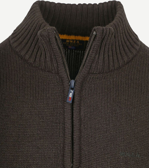 NZA halve rits trui wolmix adan donkerbruin | Regular-fit