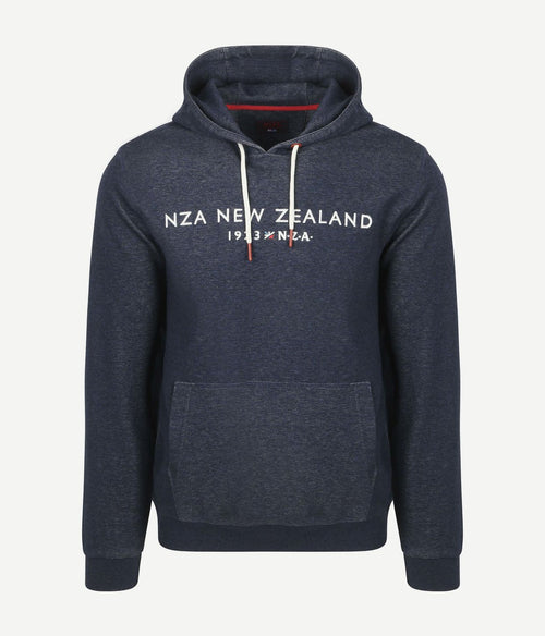 NZA hoodie diamond logo interlock melange icon donkerblauw | Regular-fit