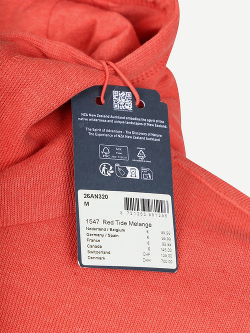 Hoodie french rib garment washed red