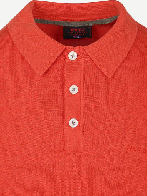 Longsleeve knitted polo rood