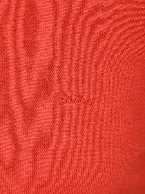 Longsleeve knitted polo rood