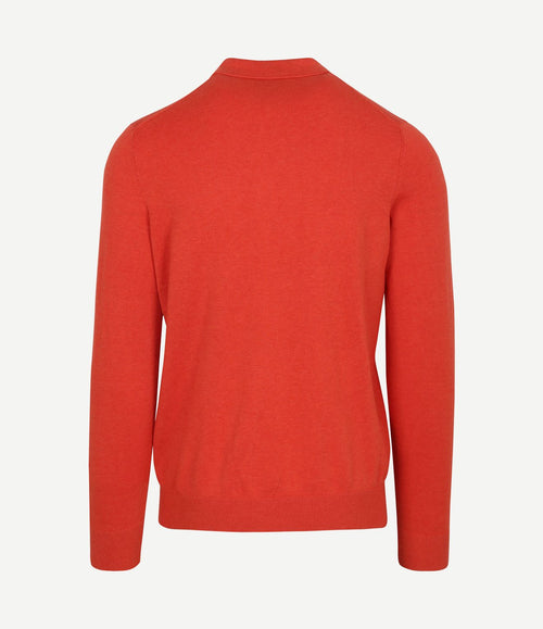 Longsleeve knitted polo rood