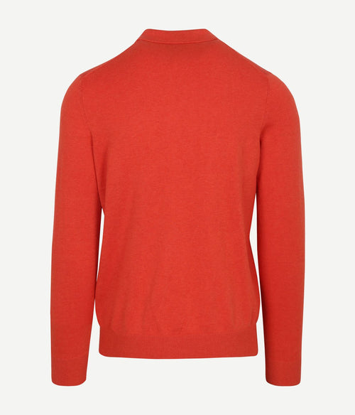 Longsleeve knitted polo rood