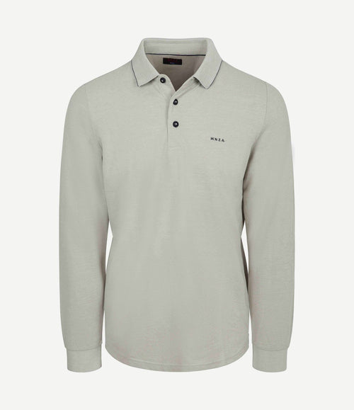 Longsleeve polo hamton piqué groen