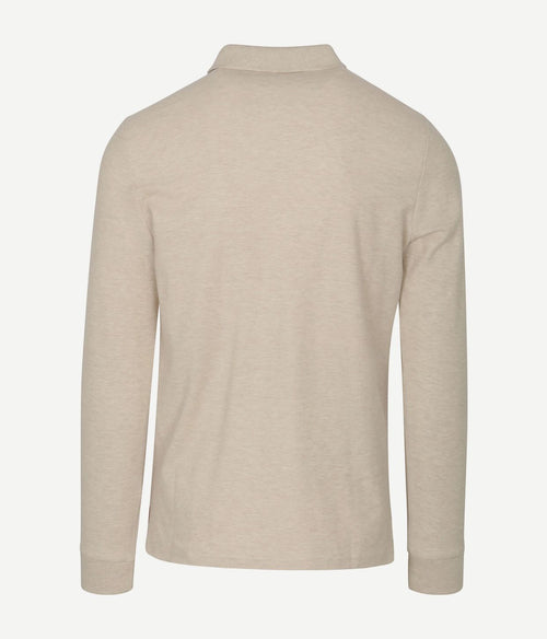 NZA longsleeve polo isaac piqué sand | Regular-fit