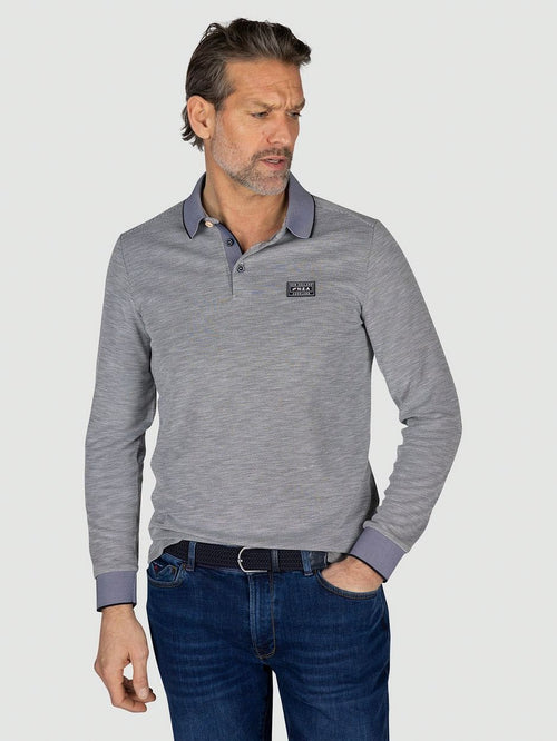 NZA longsleeve polo kade blauw | Regular-fit