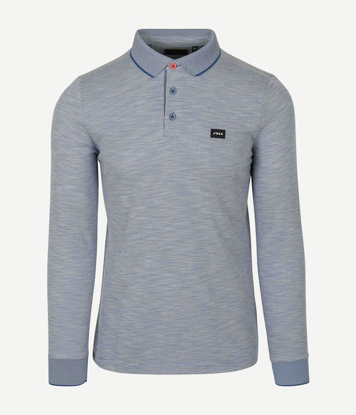 NZA longsleeve polo kade blauw | Regular-fit