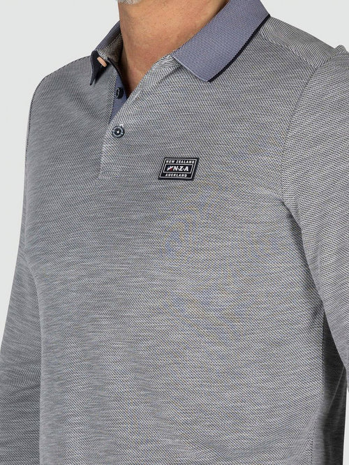NZA longsleeve polo kade blauw | Regular-fit