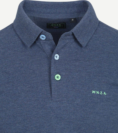 NZA longsleeve polo marshall dusk donkerblauw | Regular-fit