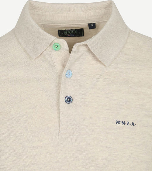 NZA longsleeve polo marshall light cream | Regular-fit