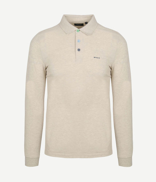 NZA longsleeve polo marshall light cream | Regular-fit