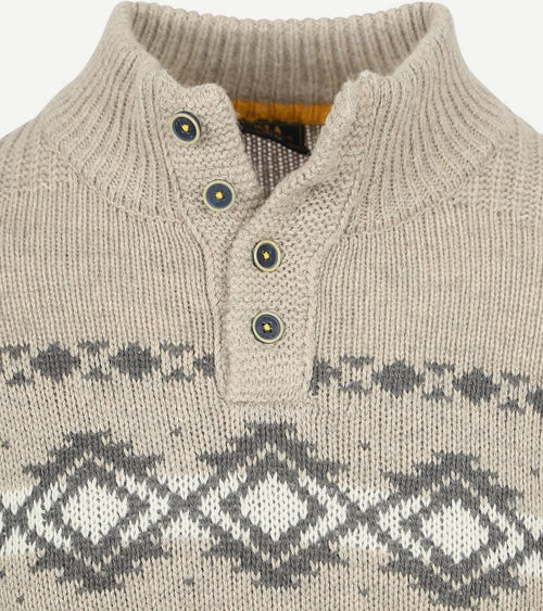 NZA mocker trui wolmix river greige | Regular-fit