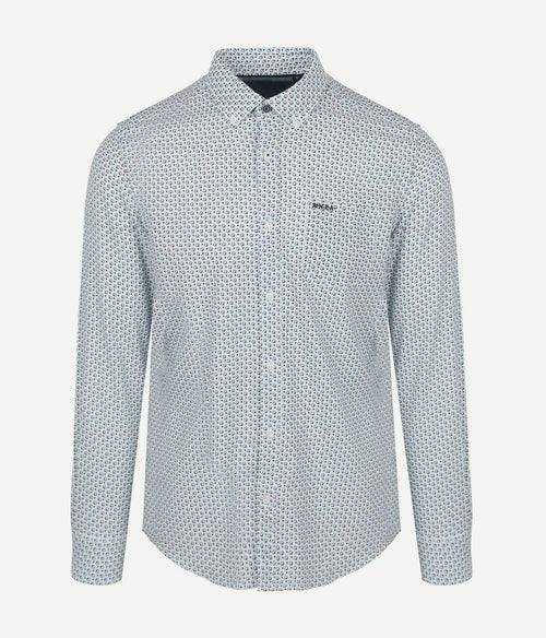 NZA overhemd aidan print blauw | Regular-fit