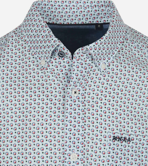 NZA overhemd aidan print blauw | Regular-fit