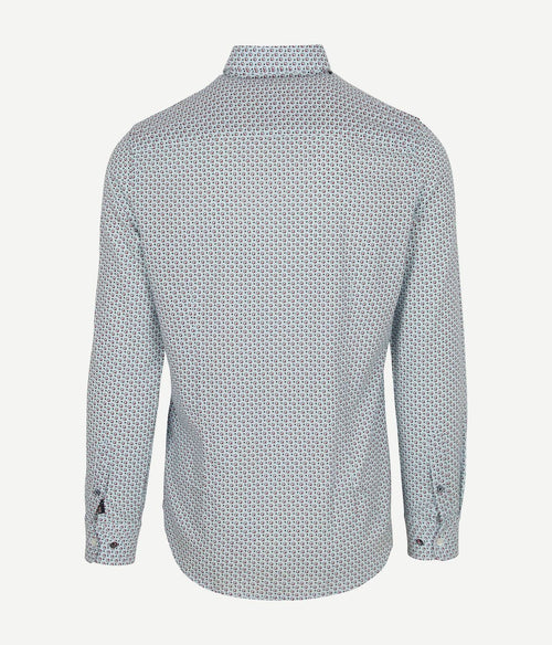 NZA overhemd aidan print blauw | Regular-fit