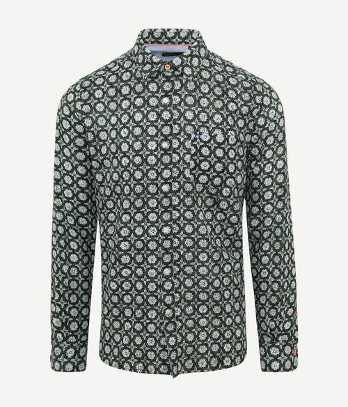 NZA overhemd huntly groen multicolour blauw | Regular-fit