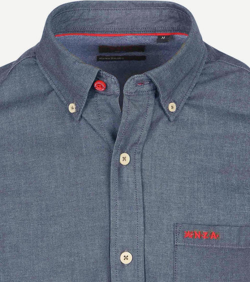 NZA overhemd James twill donkerblauw | Regular-fit