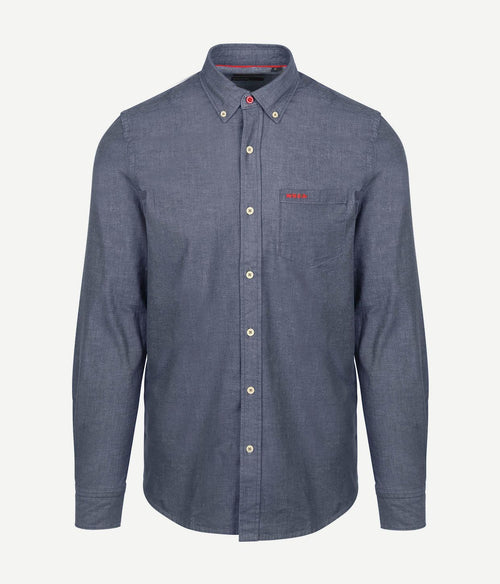 NZA overhemd James twill donkerblauw | Regular-fit