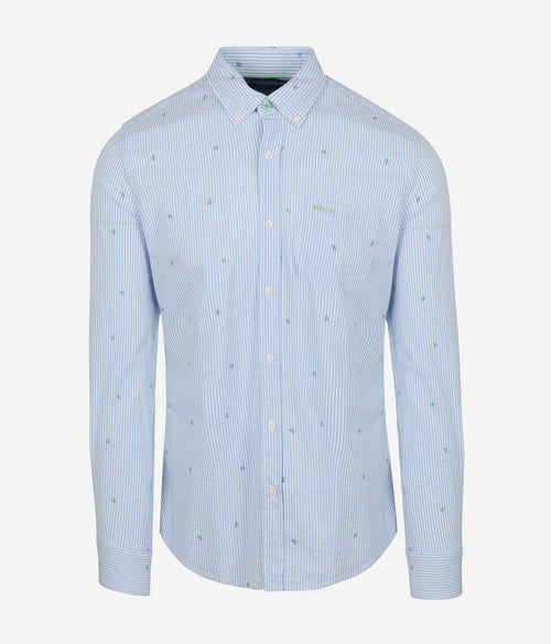 NZA overhemd julius print blauw | Regular-fit