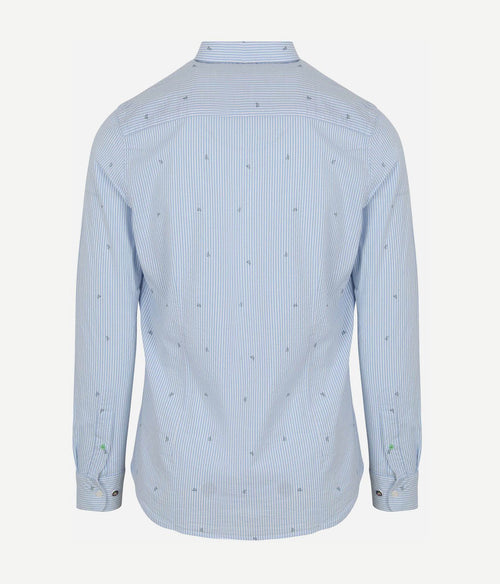 NZA overhemd julius print blauw | Regular-fit