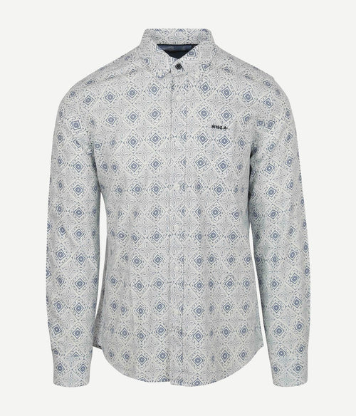 NZA overhemd karson linnen blend blauw | Regular-fit