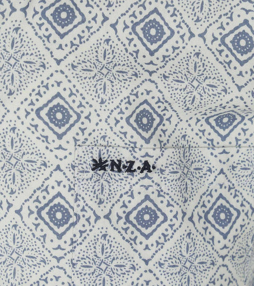 NZA overhemd karson linnen blend blauw | Regular-fit
