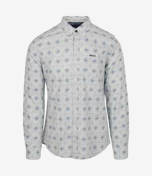 Overhemd karson linnen blend blauw