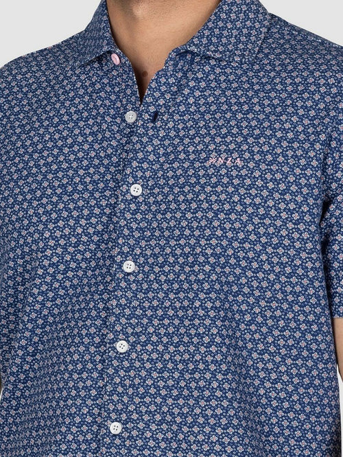 Overhemd short sleeve jake blauw