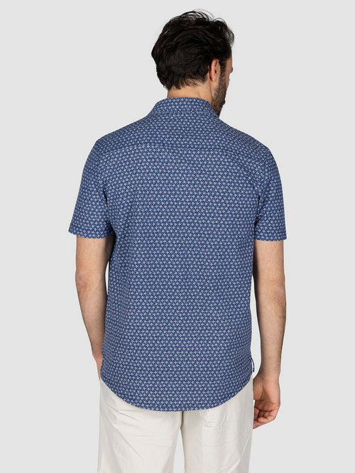 Overhemd short sleeve jake blauw