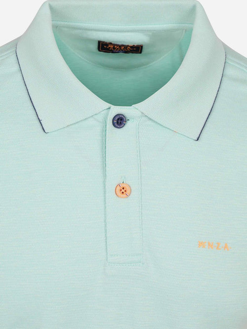 Polo bay jacquard mist groen