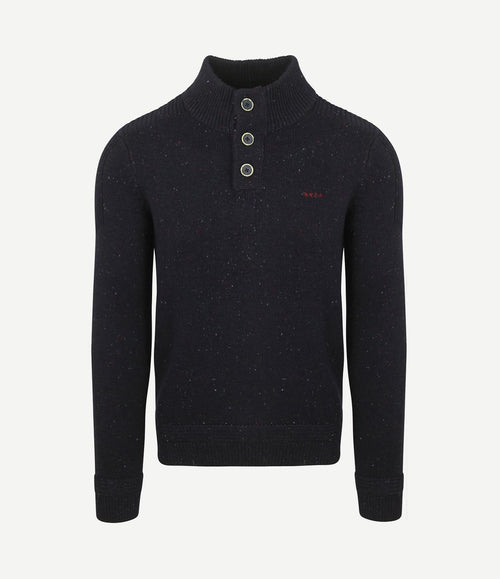 Pullover mocker conor melange icon donkerblauw
