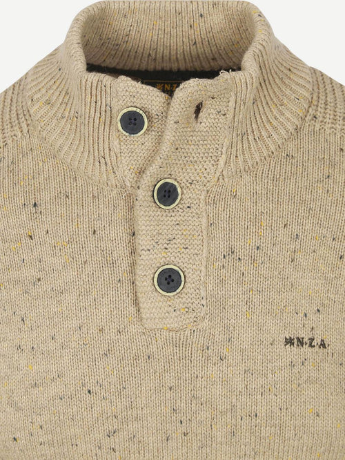 Pullover mocker conor melange warm beige